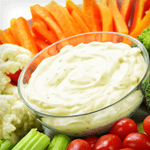 garlic ranch dip with veggies