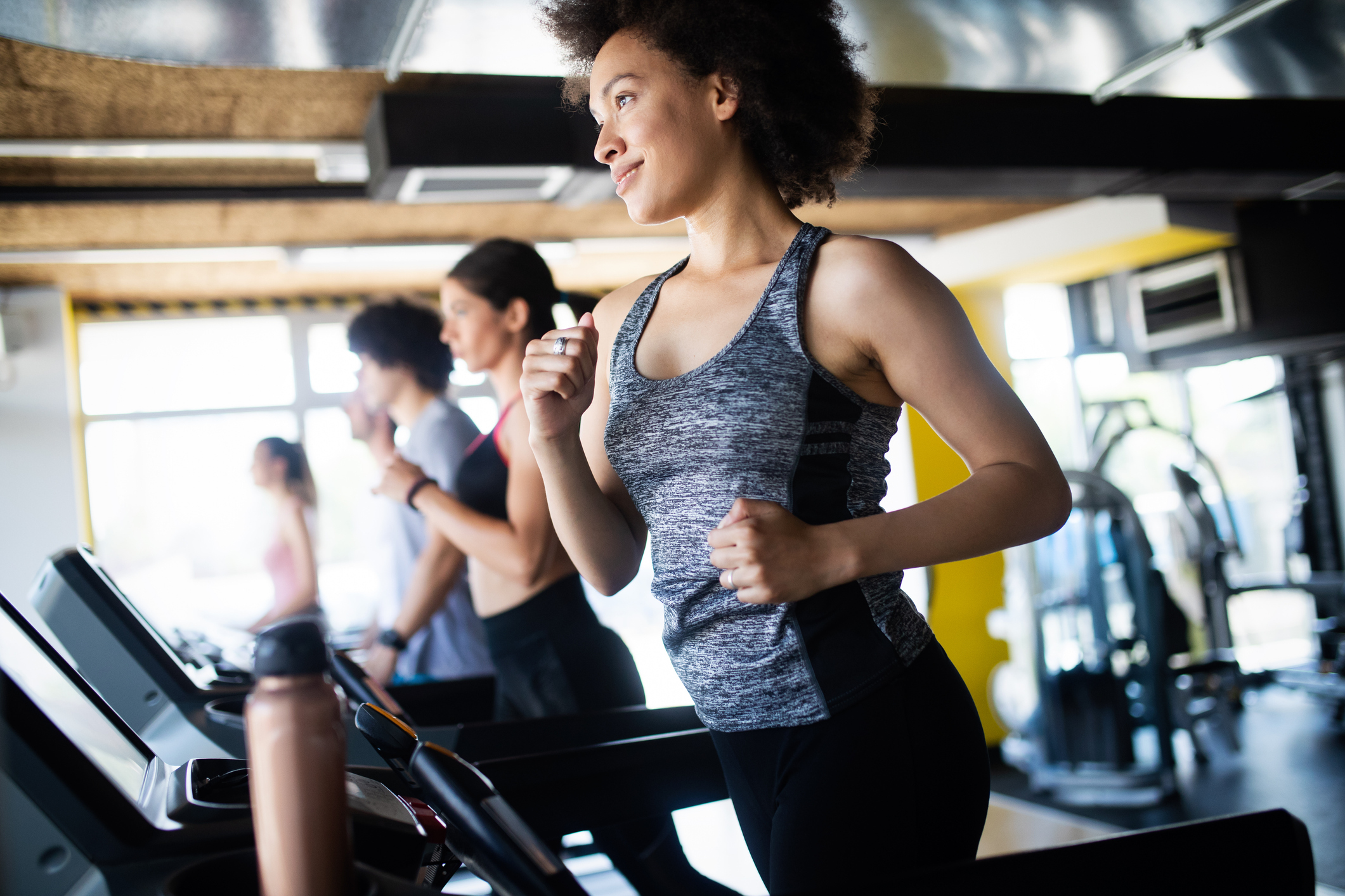 Woman running on a treadmill